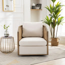 Barrel, Comfy Round Accent Sofa Chair With 360 Degree Swivel, Leisure Arm