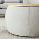Round Storage Ottoman, 2 In 1 Function, End Table And Ottoman