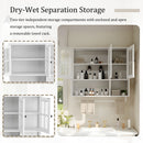 3 Door Wall Cabinet With Glass Door And Towel Bar