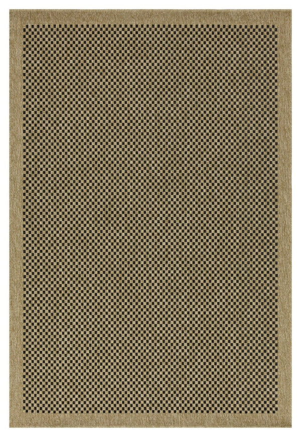 Earth - 5'3" X 7'3" Indoor, Outdoor Area Rug, Polypropylene - Jute / Black