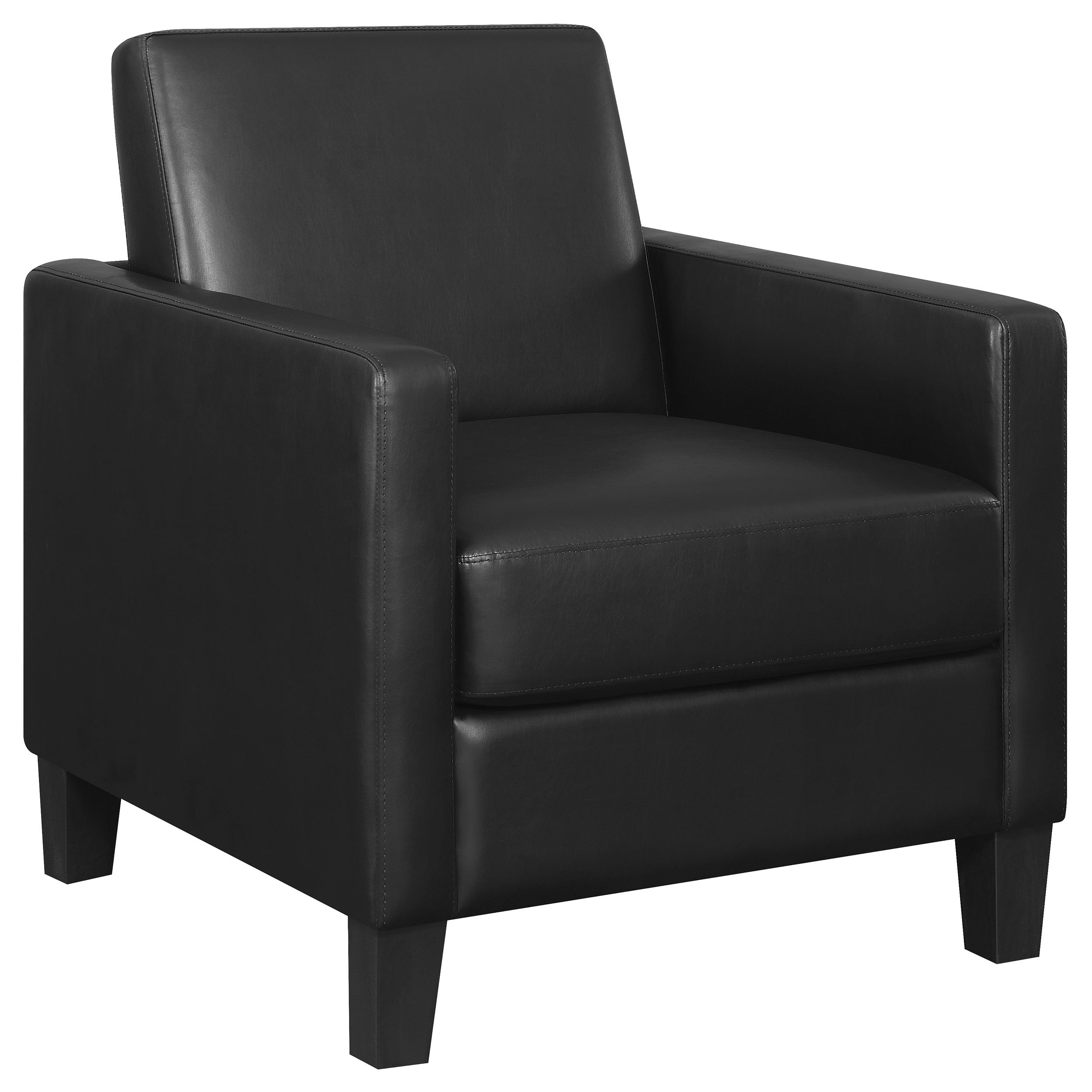 Julio Upholstered Track Arm Accent Chair Black — view 1