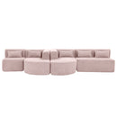 Upholstered Sofa Free Combined Sofa Couch With 2 Chaise Lounge And Five Back Pillows For Living Room