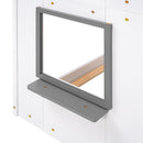 Bunk Bed Wood Bed & Roof, Window, Guardrail, Ladder