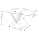 Taffeta - Glass Top Mirrored Acrylic Table