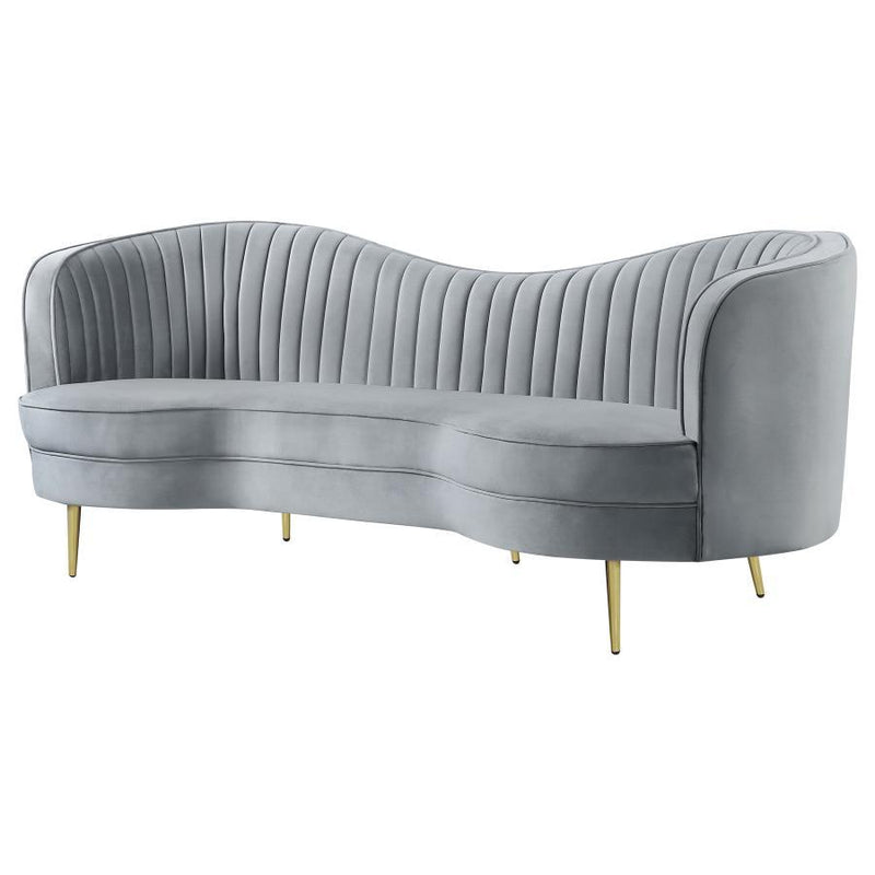 Sophia - Upholstered Camel Back Sofa