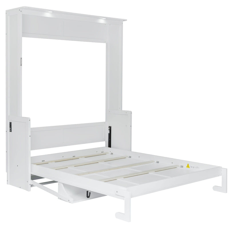 Murphy Bed With Desk, LED Lights & USB Charging Station