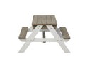 Wooden Kids Picnic Table, Sand And Water Table With Umbrella, Activity Table For Outdoor Backyard Patio Play - White / Gray