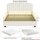 LIFT UP BEIGE VELVET FULL SIZE BED