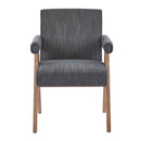 Contemporary Poppy Fabric Dining Armchair With Rubberwood Legs