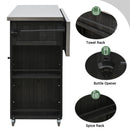 Outdoor Kitchen Island With Stainless Steel Top, Ample Storage Space, Towel And Spice Racks And A Bottle Opener