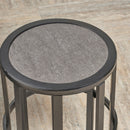 Outdoor Powder Coated Side Table - Gray