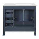 Bathroom Vanity With Ceramic Sink Combo, Abundant Storage Cabinet 2 Soft Close Doors And 5 Drawers