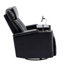 270° Power Swivel Recliner Home Theater Chair With Hidden Arm Storage, LED Light, Cup Holder, And Tray Table