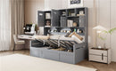 Daybed With All-In-One Cabinet And Shelf