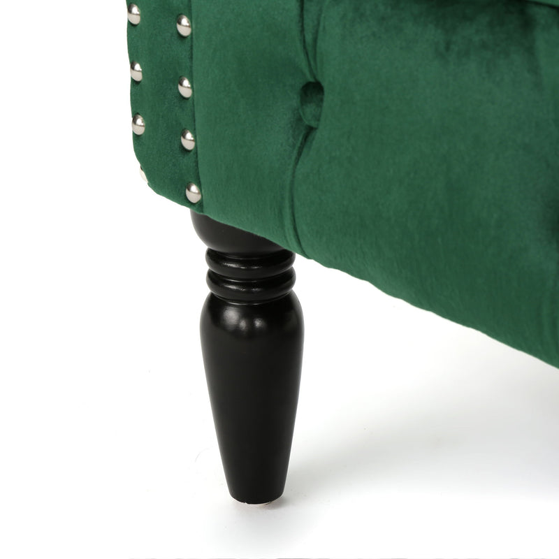 Antique Chesterfield Style Loveseat With Button Tufting