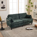 Chenille 2 Seater Sofa With LED Light, USB Charging Port, And Storage Bag