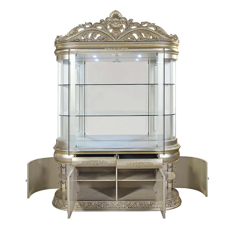 Sorina - Curio - Antique Gold Finish - Atlantic Fine Furniture Inc