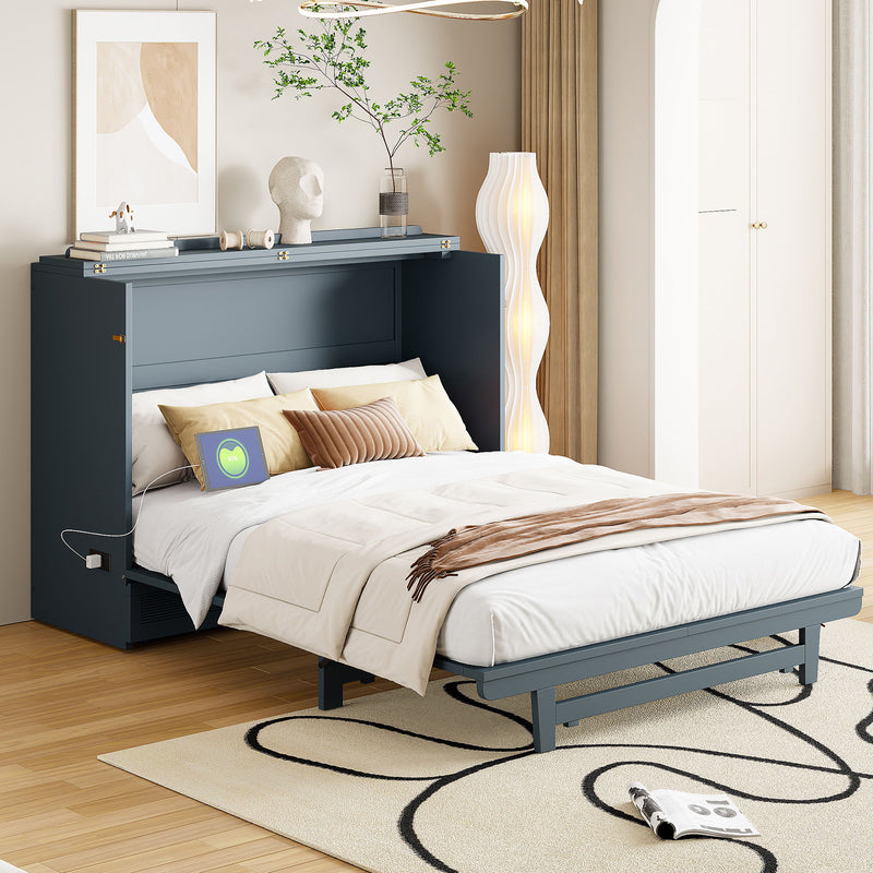 Murphy Bed With Large Drawer, USB Ports And Outlets
