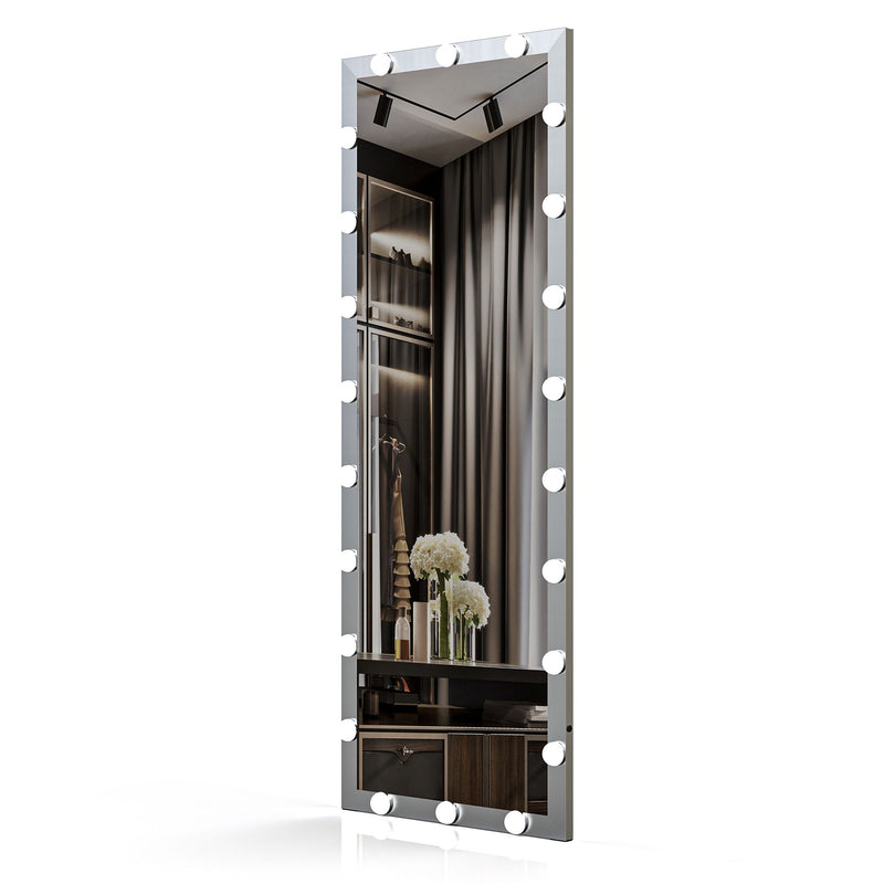 Full Length Mirror With Lights Full Body Vanity Mirror With 3 Color Modes Lighted Standing Floor Mirror For Dressing Room Bedroom Wall Mounted Touch Control