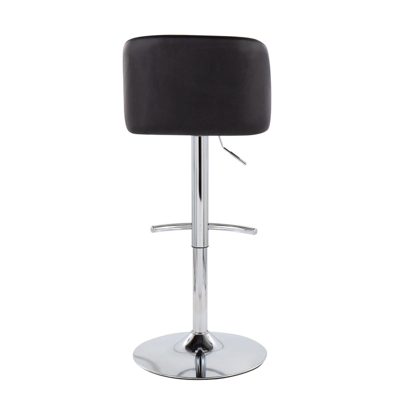 Toriano - Contemporary Adjustable Barstool With Swivel & Rounded T Footrest (Set of 2)