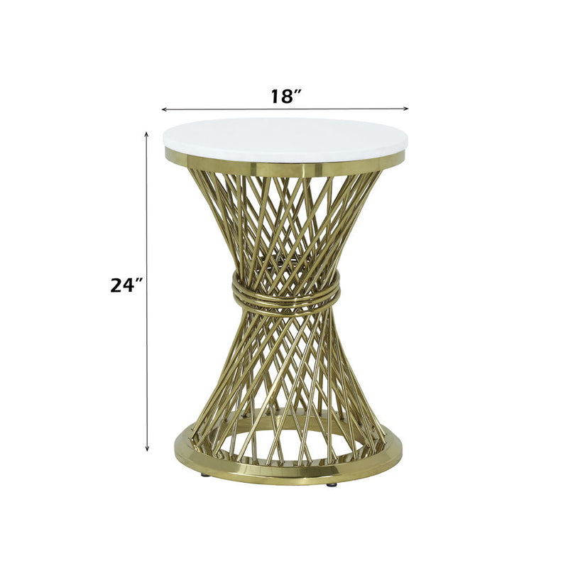 Fallon - End Table With Engineered Stone Top - Gold