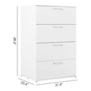 Bliss - Glossy 4 Drawer Jumbo Chest With Extra Deep Storage
