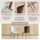 Dining Chair With Carbon Steel Legs, Comfortable Seating, (Set of 2) - White