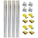 Universal E Track Tie-Down Rail Kit For Trucks, Vans, Garages - Silver