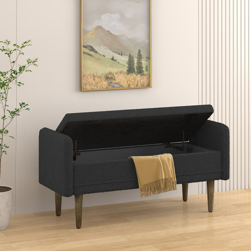 Teddy Velvet Storage Stool With Storage Space For Apartments