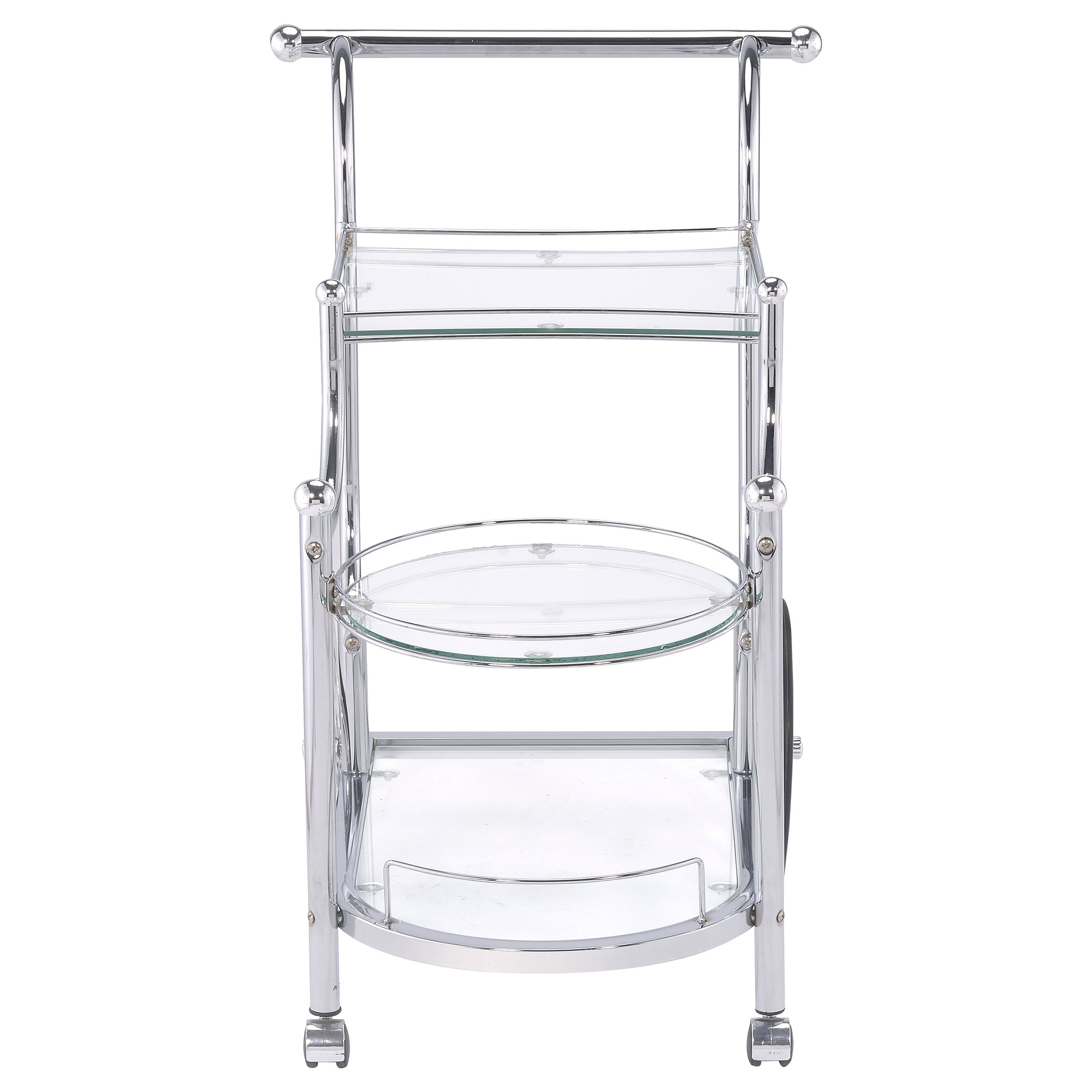 Sarandon 3-tier Glass Shelf Metal Bar Cart Chrome — view 3