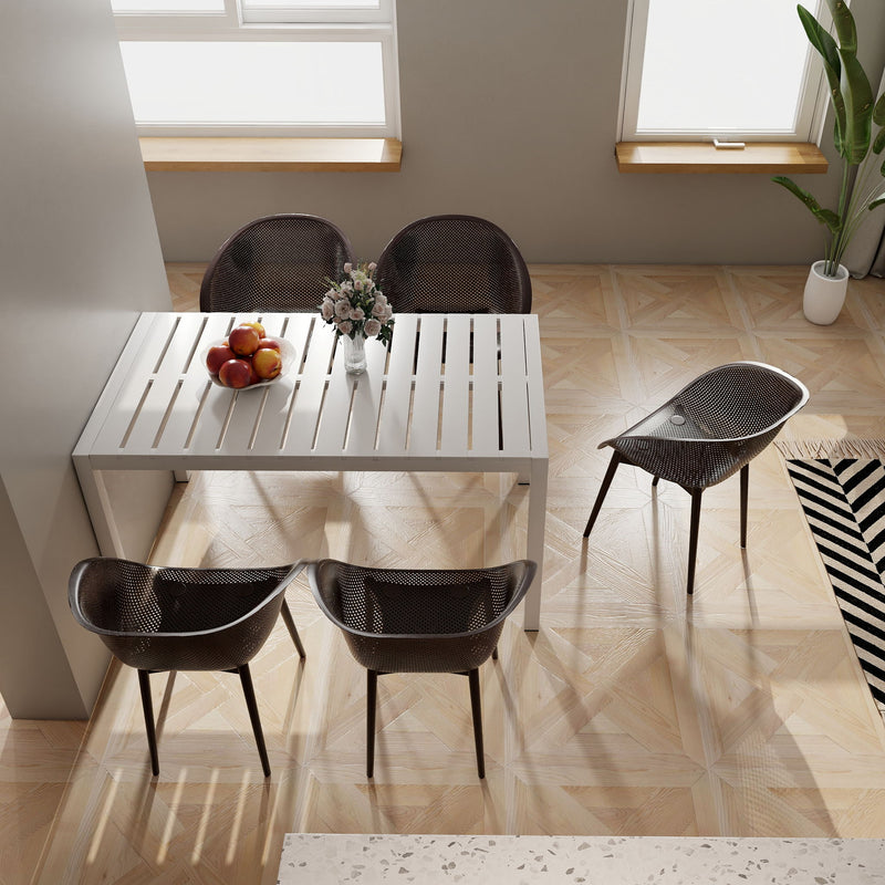 2 Piece Durable Single Chair With Mesh Hollow Out Design