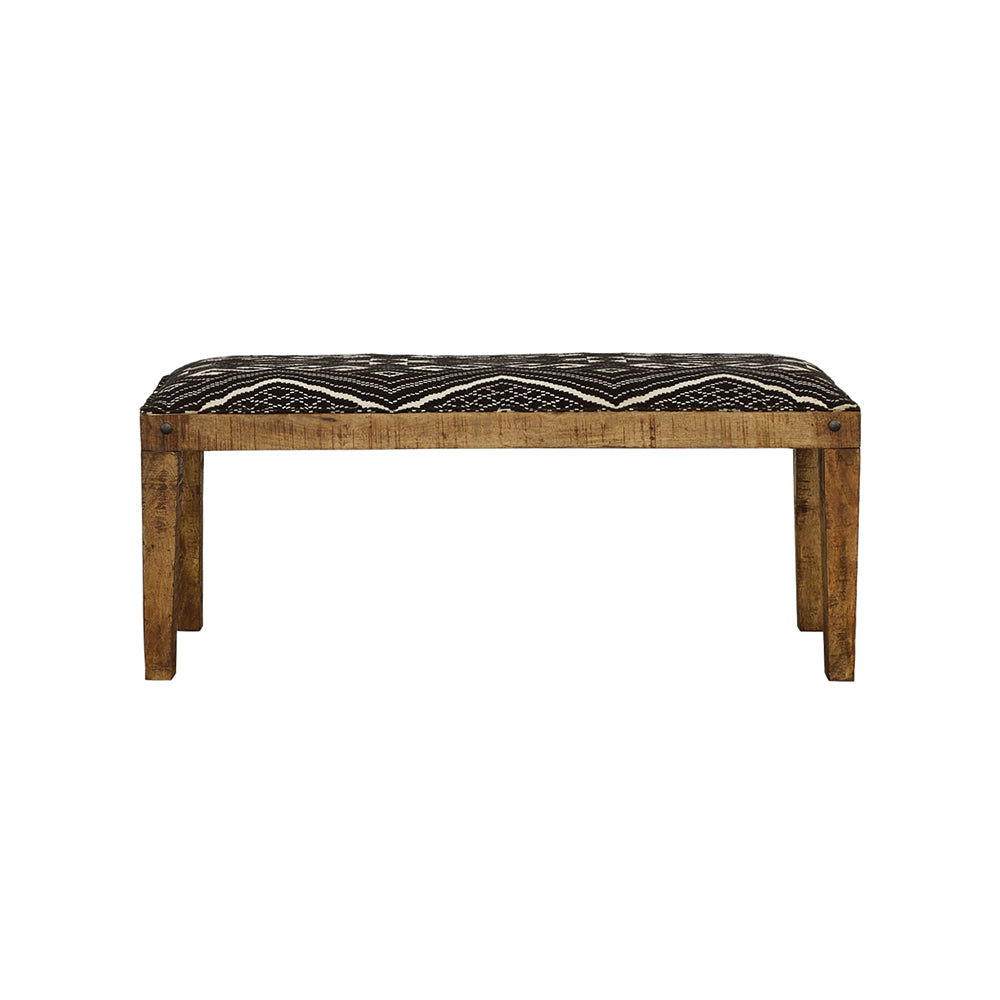 Lamont Fabric Upholstered Accent Bench Black and Natural — view 3