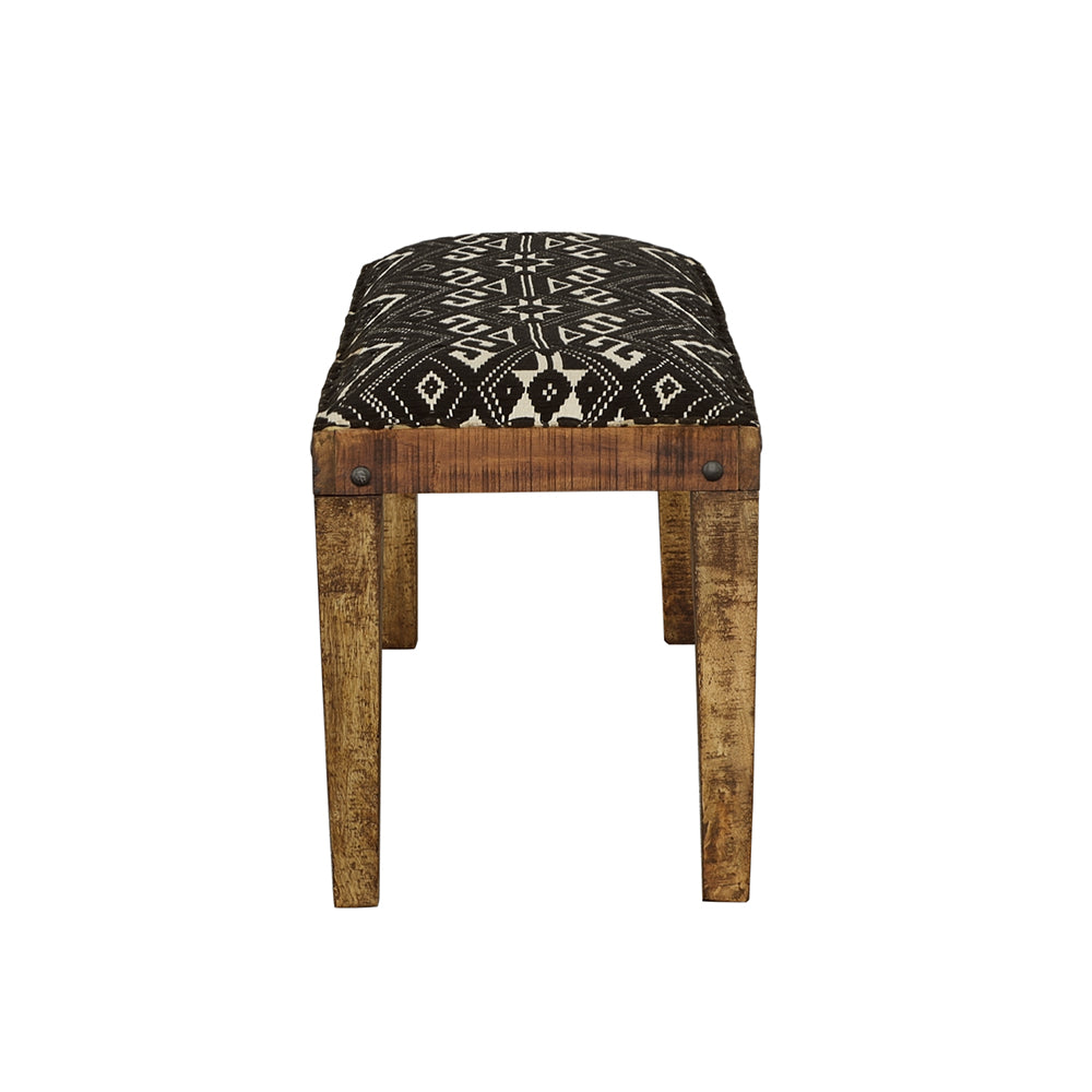 Lamont Fabric Upholstered Accent Bench Black and Natural — view 5