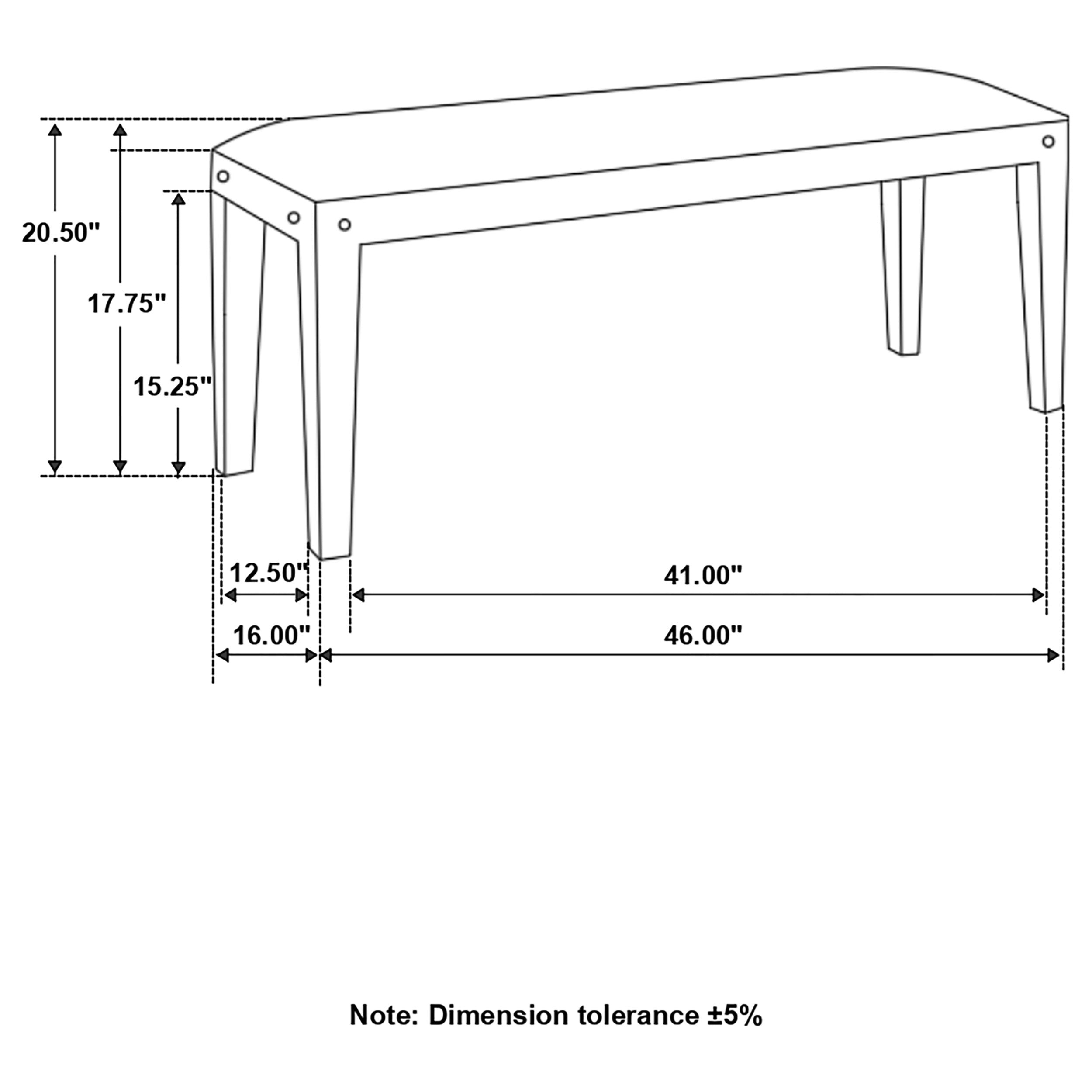 Lamont Fabric Upholstered Accent Bench Black and Natural — view 6