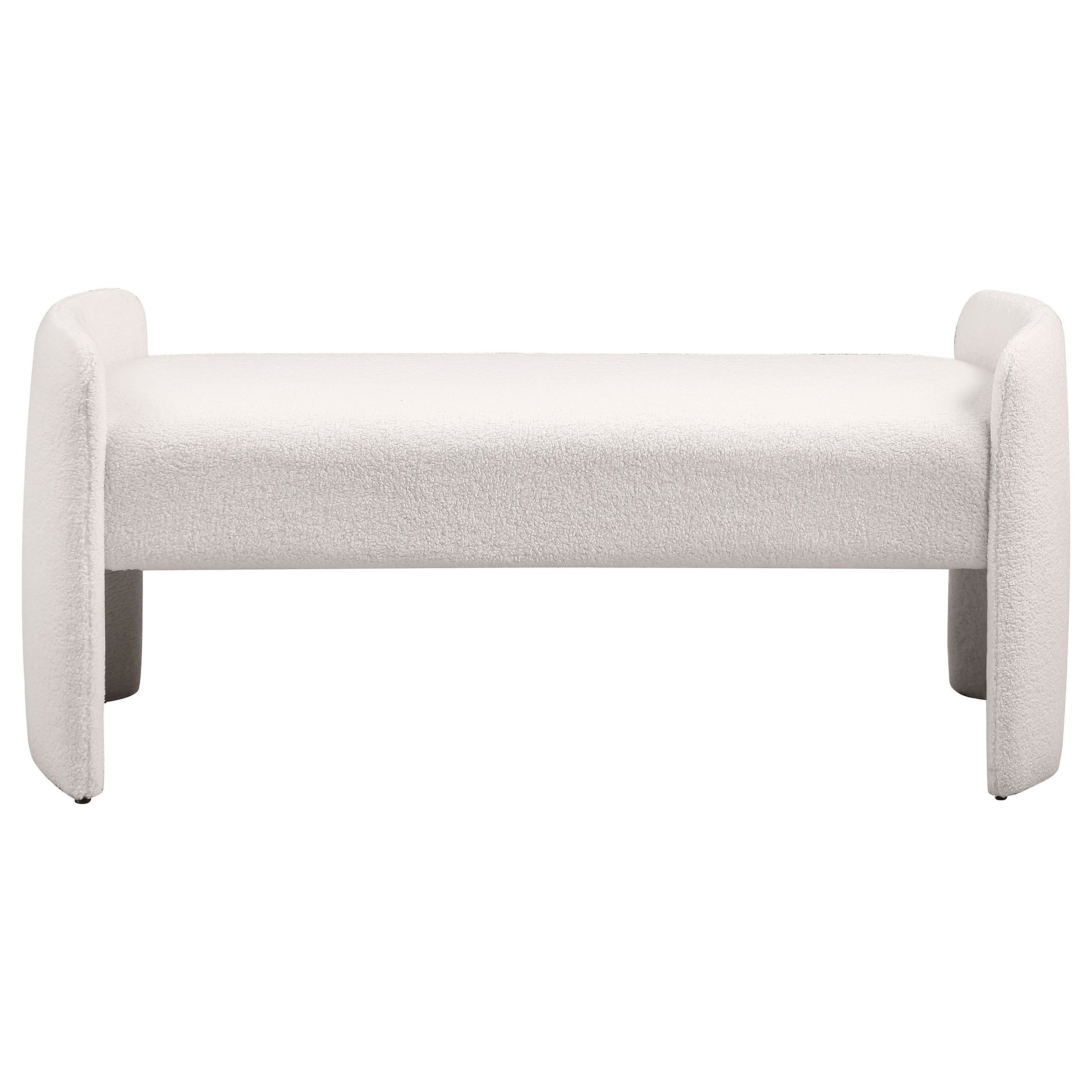 Peoria Velvet Upholstered Accent Bench Ivory — view 3