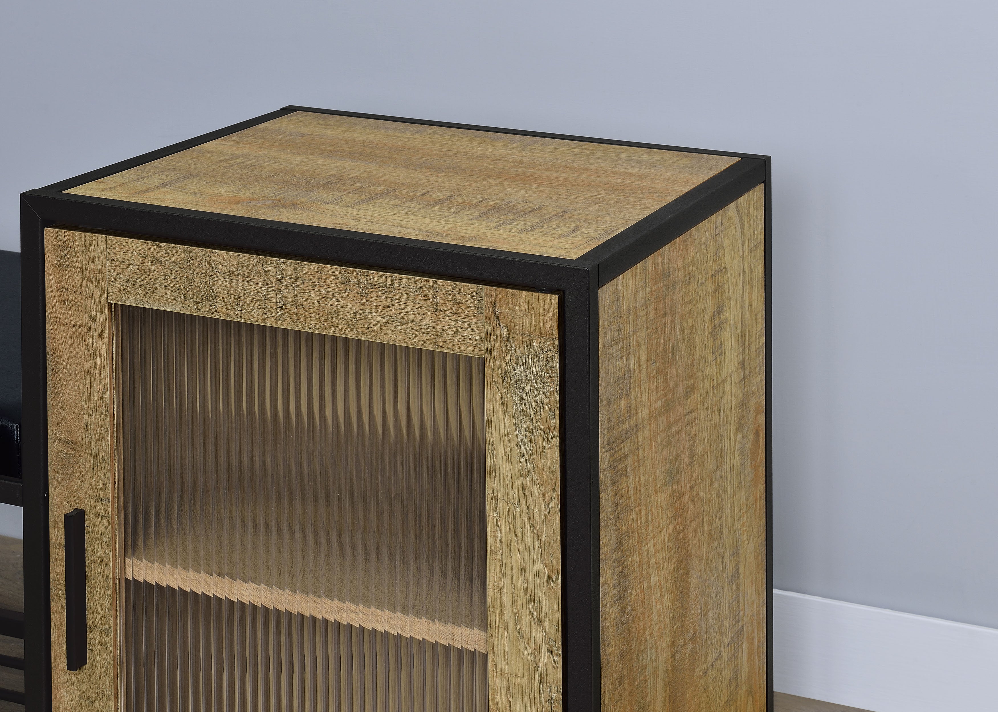 Martino Shoe Storage Entryway Bench with Cabinet Mango and Black — view 9