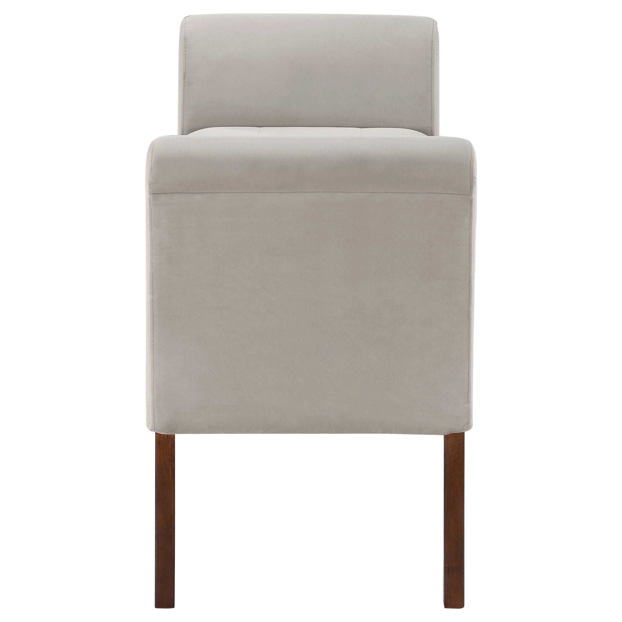 Farrah Velvet Upholstered Rolled Arm Storage Bench Beige — view 10