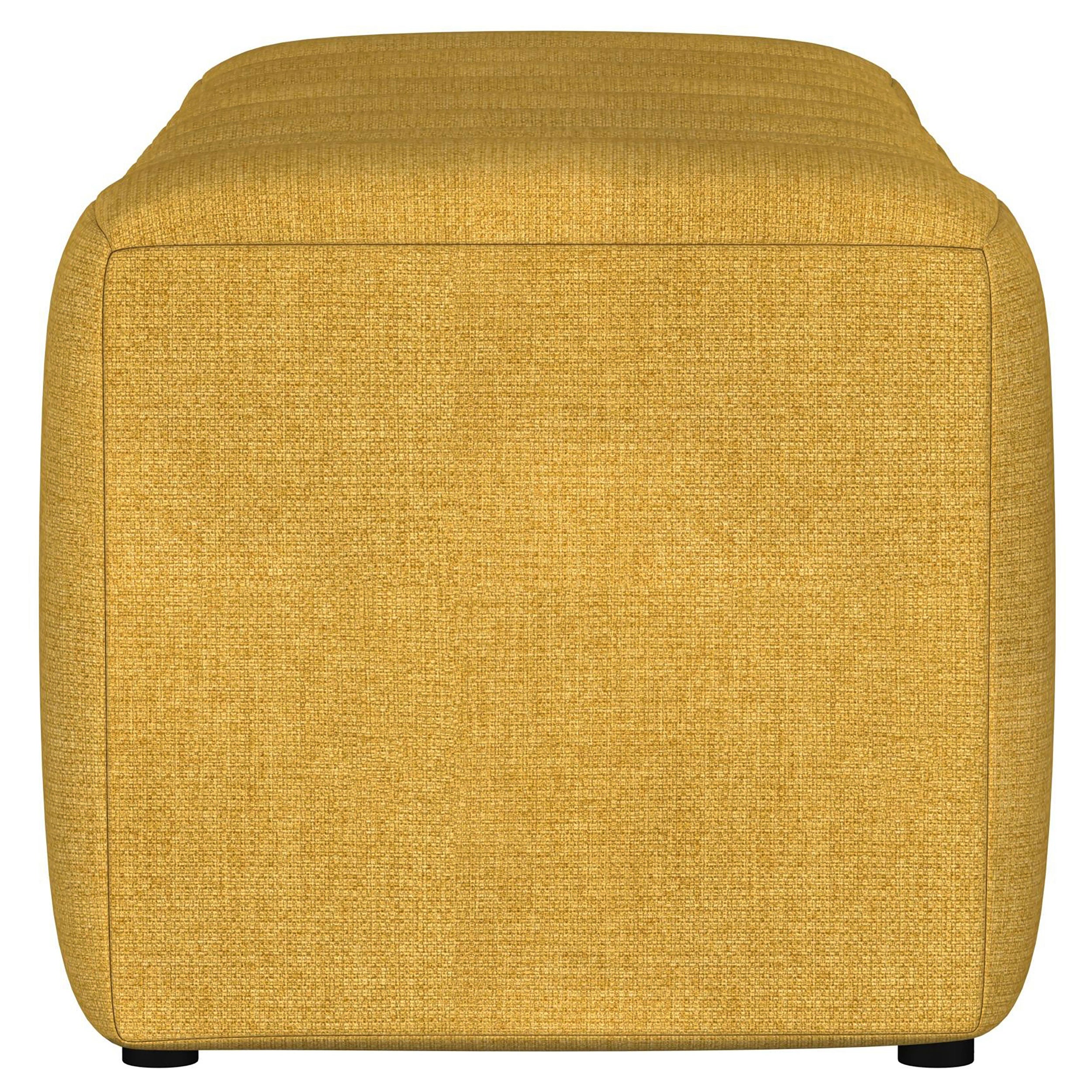 Summer Fabric Upholstered Tufted Accent Bench Mustard Yellow — view 5