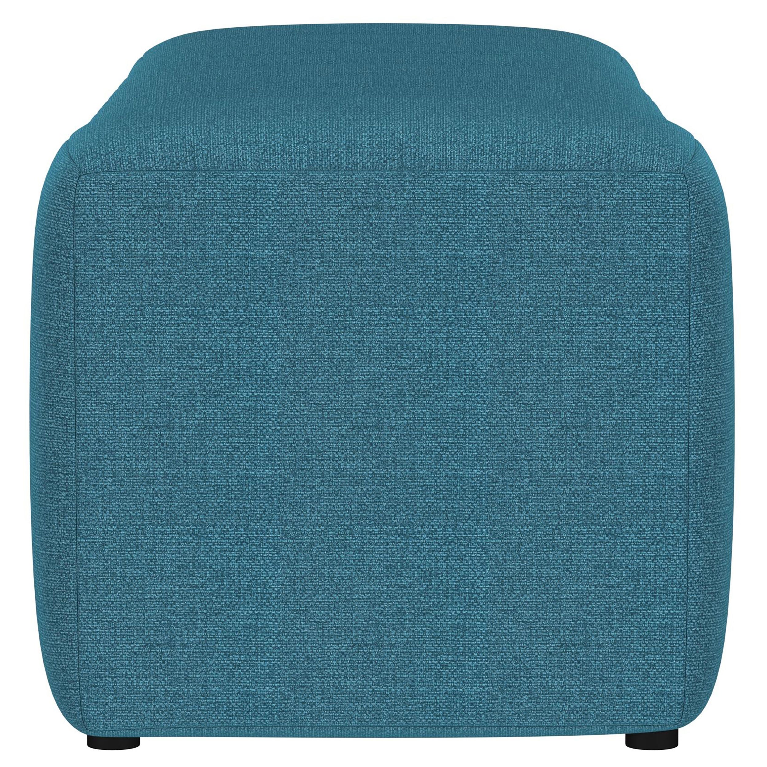 Summer Fabric Upholstered Tufted Accent Bench Peacock Blue — view 5