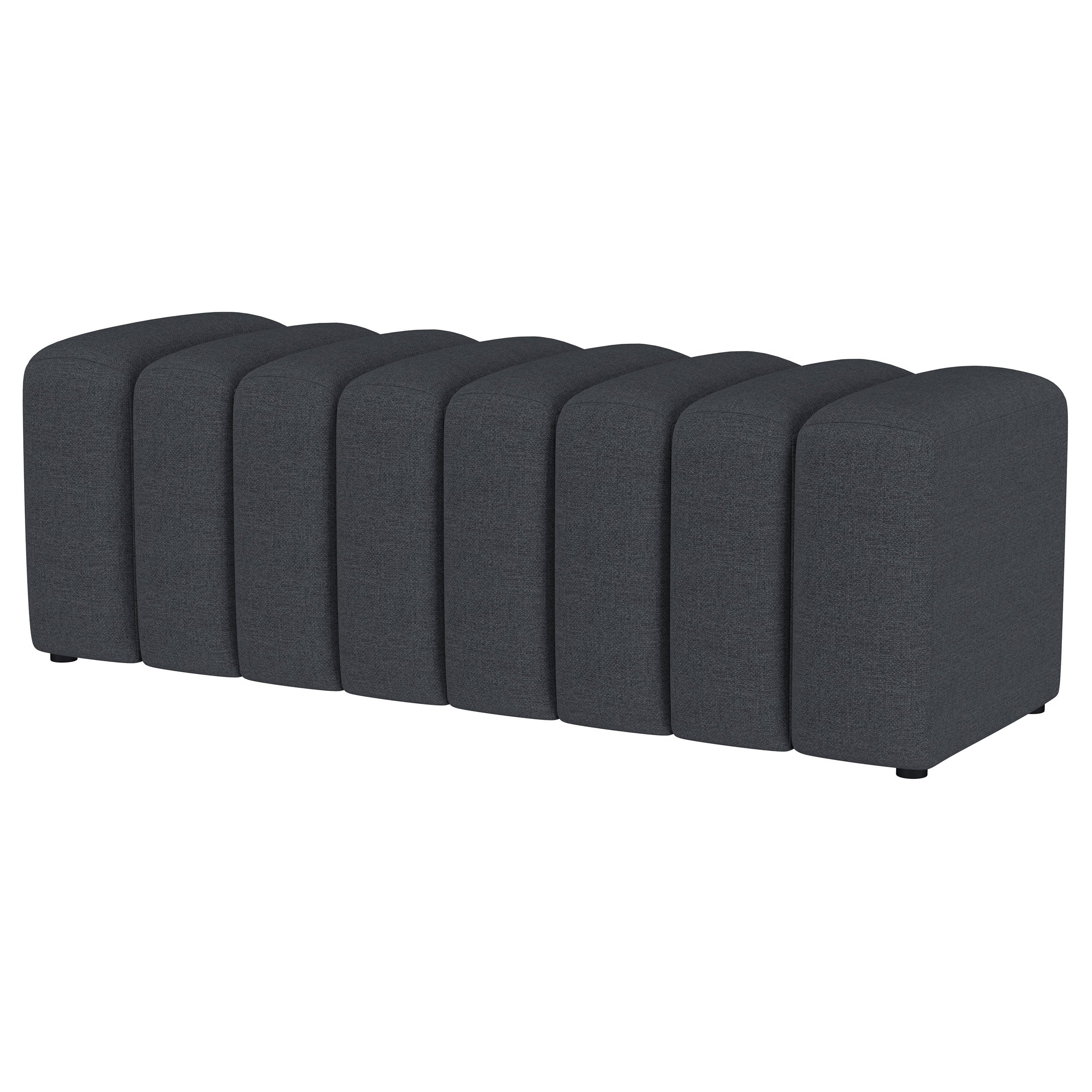 Summer Fabric Upholstered Tufted Accent Bench Charcoal — view 4