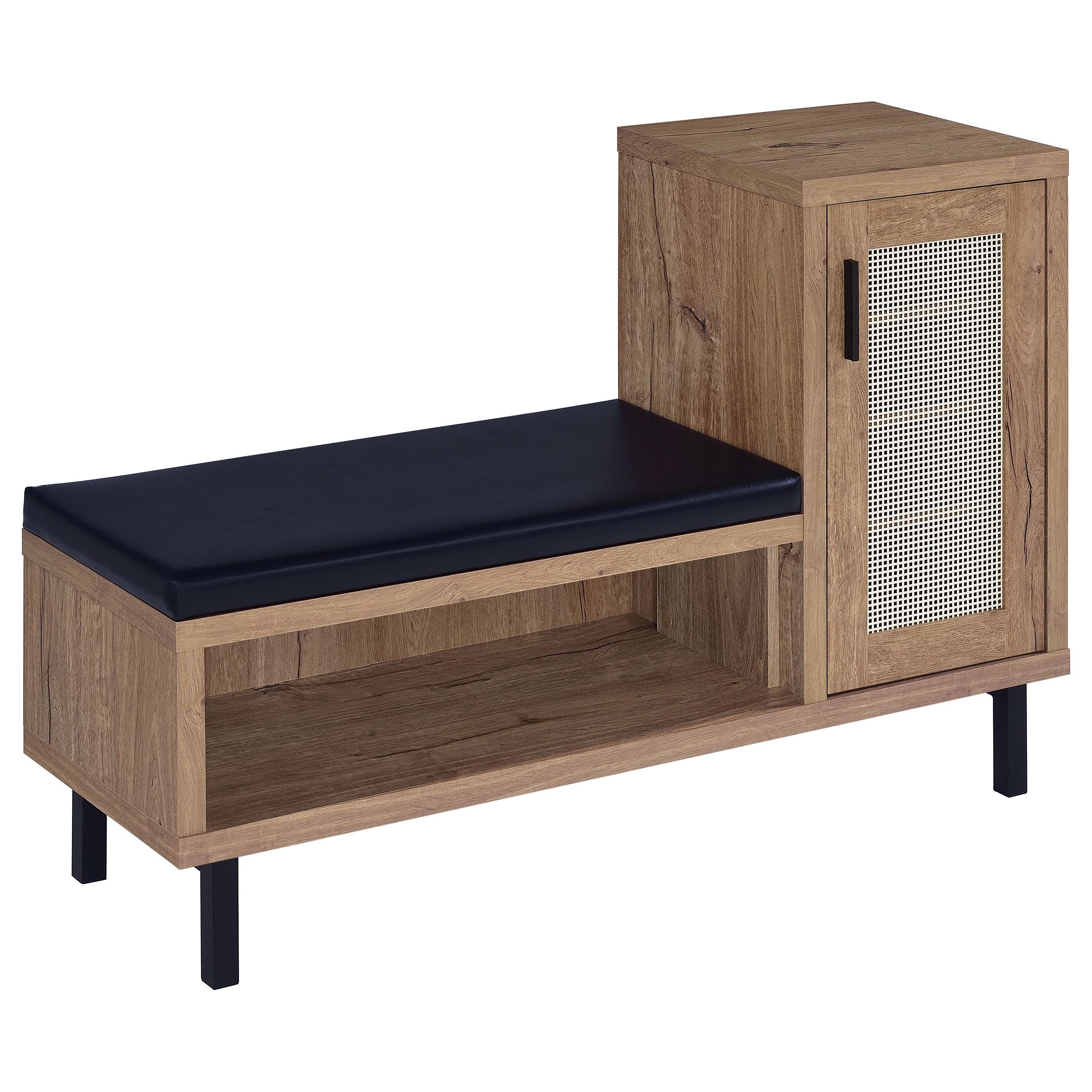 Teller 1-door Entryway Shoe Storage Bench Natural Oak — view 1