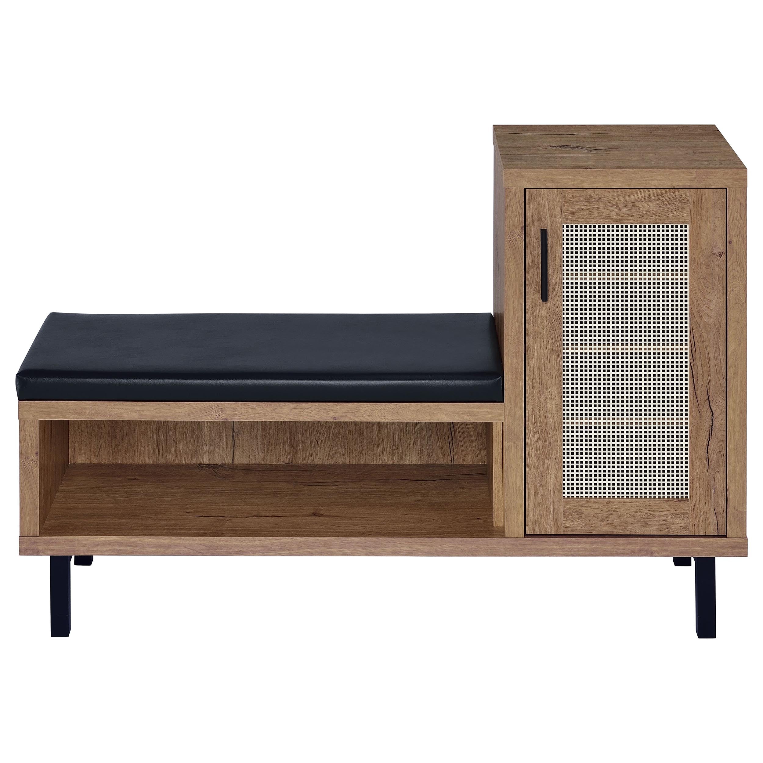 Teller 1-door Entryway Shoe Storage Bench Natural Oak — view 4