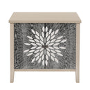 2 Door Carved Storage Cabinet With Adjustable Shelf, Accent Furniture