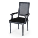 Elegant French Country Style Dining Chair With Cane Backrest