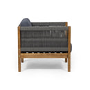 Outdoor Club Chair With Rattan Rope Wave - Dark Gray