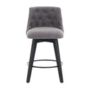 Swivel Bar Stools & Button Tufted Back (Set of 2)