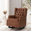 Moss - Upholstered Rocking Recliner With Diamond Tufting And Wingback - Light Brown