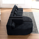Upholstered Sofa Free Combined Sofa Couch With 2 Chaise Lounge And Five Back Pillows For Living Room