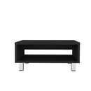 Coffee Table 1 Shelf, 4 Legs - Black
