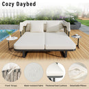 Outdoor Patio Rattan Daybed With Detachable Pillows